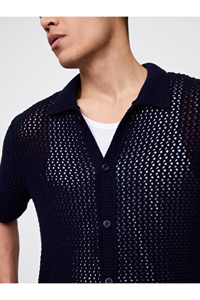 GAP Erkek Lacivert Mesh Örgü Gömlek