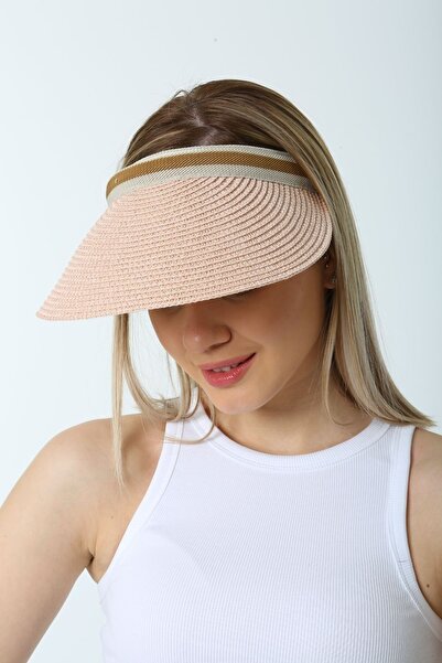 Luminos Butik Pudra Güneş Koruyucu Ithal Şeritli Hasır Vizör Şapka Kutulu Gönderim Hsr2000