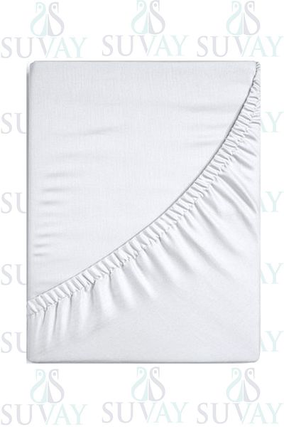 SUVAY White Baby Fitted Sheet 100% Cotton Combed Park Bed |   60X120 |   70X110 |   70X120 |   70X130 |   70X140
