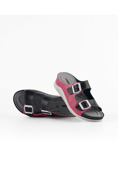 DR KLOMPA Women's Slippers Dk677 Navy Blue Fuchsia Orthopedic Sole Daily Slippers
