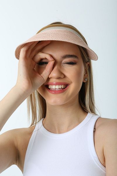 Luminos Butik Straw Visor Hat - Sunscreen, Imported Stripe, Boxed Shipping Hsr2000