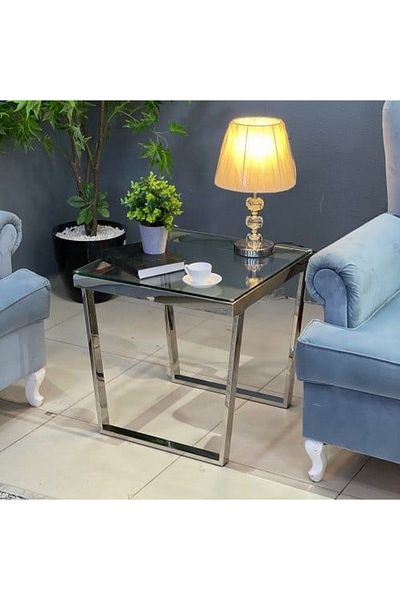 private house طاولة خدمة زاوية فضي