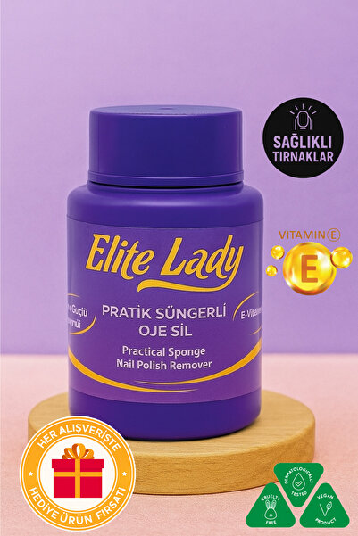 Elite Lady Süngerli E-vitaminli Aseton 75 ml | Ultra Güçlü Aseton