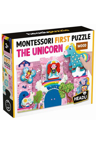 Headu MONTESSORI FIRST PUZZLE THE UNICORN WOOD (2-5 ANI)