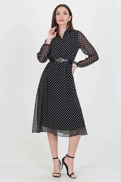 Neşeli Butik Cămașă cu centură pentru damă, rochie din șifon cu nasturi, Rssn17