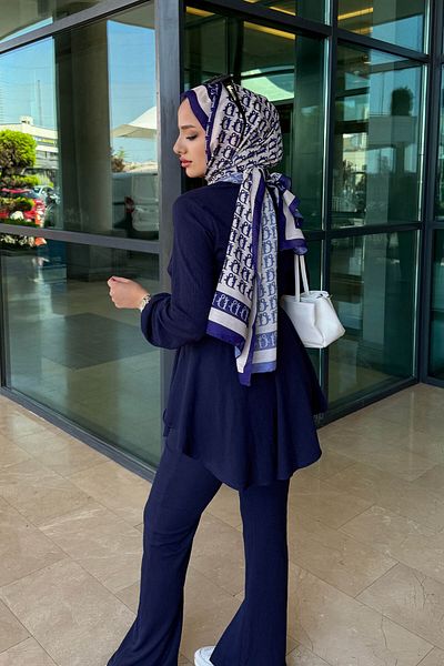 Tesettür Diyarı V Crossed Hijab Trousers Set - Women