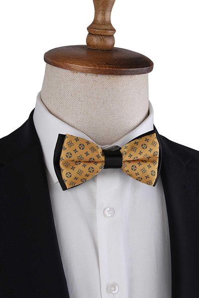La Pescara Saffron Motif Pattern Bow Tie P1980