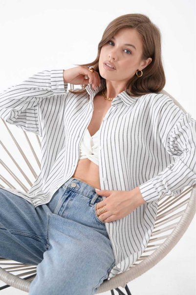 BALAV Striped Linen Shirt