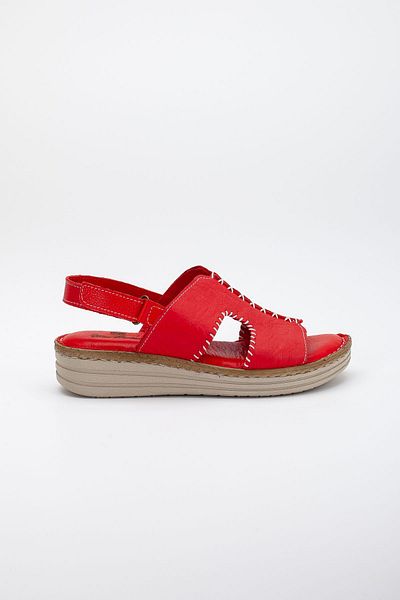 Mehmet Baran Genuine Leather Wedge Heel Women's Slippers