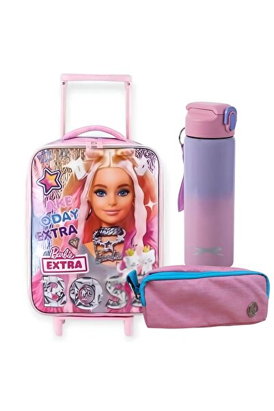 Barbie Ottonya Barbie Çekçekli Anaokulu Çantası Lisanslı Çelik Matara Hediyel