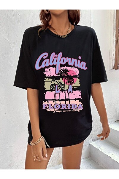 Tight Lady %100 Pamuk Süper Kalite Penye Oversize Baskılı T-shirt