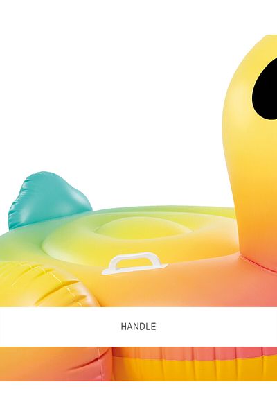 Intex Yellow Duck Riding Boat - Inflatable Duck - Boat Sea Duck Rider - Pool Duck Inflatable Boat 160X118 Cm.