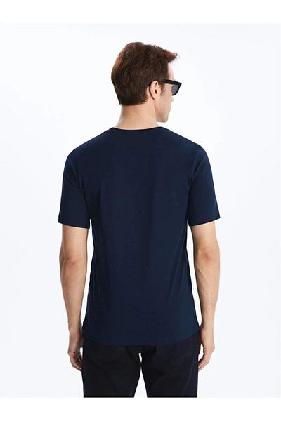Tight Lady Ανδρικό μπλουζάκι απλό Navy Blue από 100% οργανικό βαμβάκι - κανονική εφαρμογή