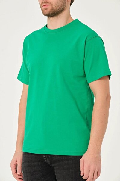 Tight Lady Ανδρικό μπλουζάκι X Serüven 100% οργανικό βαμβάκι, απλό πράσινο, κανονική εφαρμογή / κανονική εφαρμογή