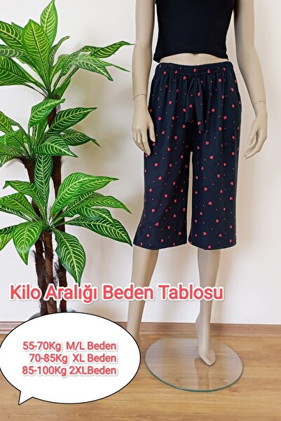 VİP BERA TEKSTİL Kadın Kalpli Yumuşak Dokulu Esnek Milan Kumaş Geniş Paça Ber...