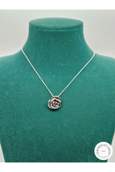 Luminosity Graft 925 Ayar Gümüş El Yapımı Rose Charm Kolye