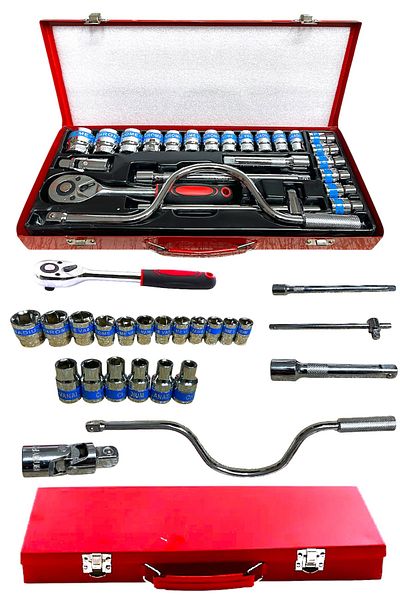 STANVOLT Professional Metal Boxed 24 Piece Socket Set