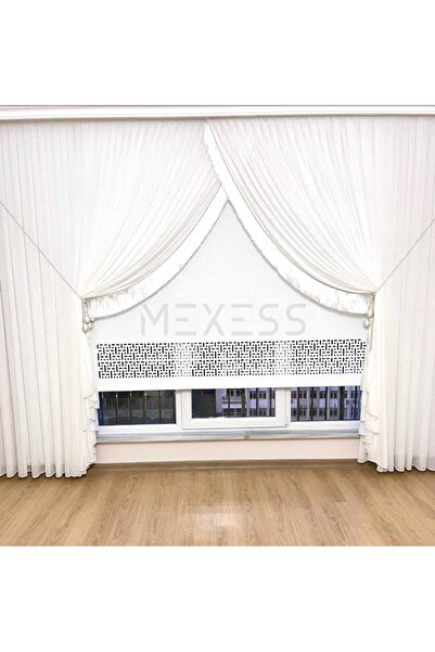 Mexess Premium Kalite Gramajlı Kırışmaz Ütü Istemez Dökümlü Bambu Tül - Kruva...