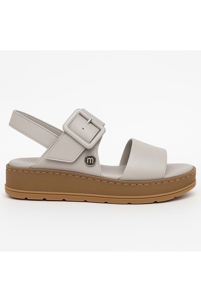 Mammamia Kadın Deri Comfort Sandalet D25YS-2375 - Gri - 36