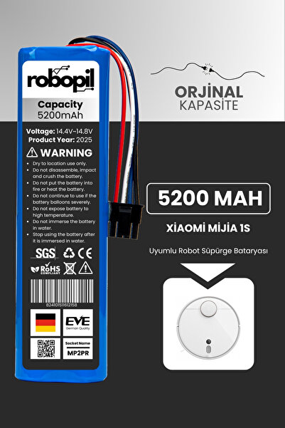 ROBOPİL Xiaomi Mijia 1s Pil Batarya [standart Kapasite] 5200mah Akıllı Robot ...