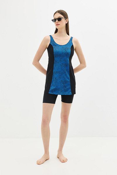 C&City Tights Dress Swimsuit C14384 Black/Sax