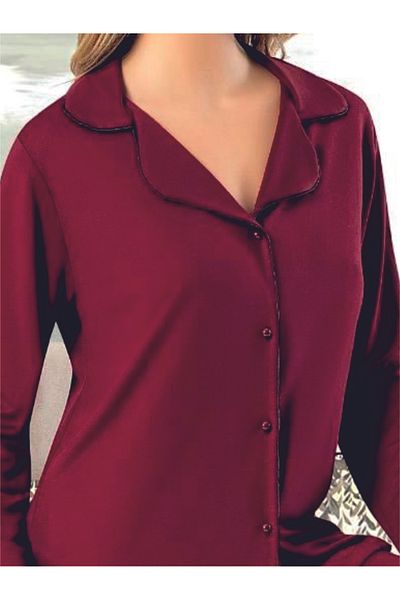 Xses Women's Long Sleeve Front Button Maternity Pajama Set 5010 V25018