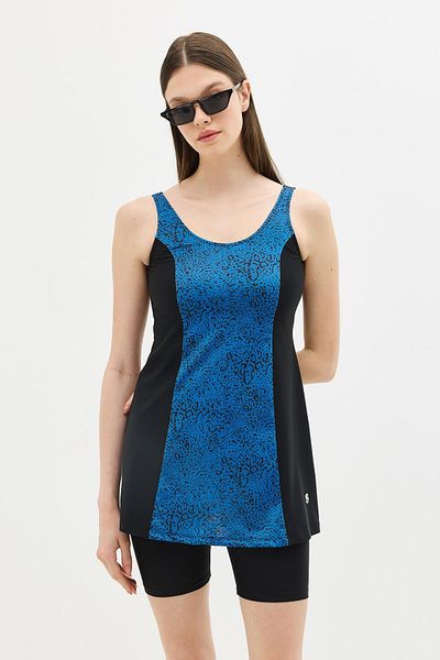 C&City Tights Dress Swimsuit C14384 Black/Sax