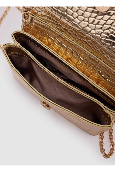 Leila Woman Kadın Gold Çanta Askılı Altın Rengi Çanta Lilyum