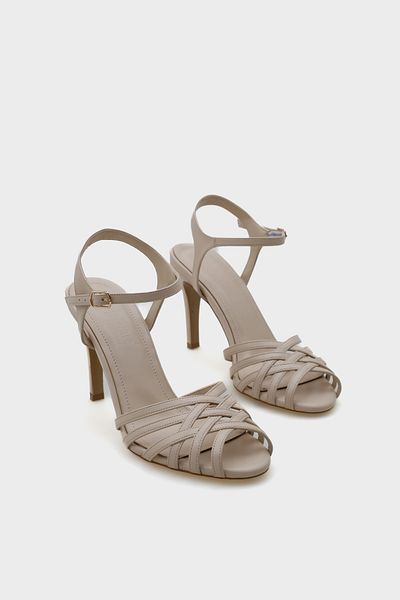 Capone Outfitters Corri Heeled Cage Braided Ankle Strap Women's Sandals