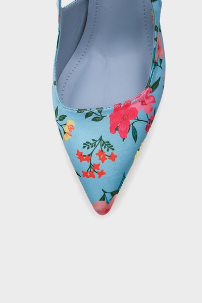 Capone Outfitters Rebeca Damen-Schuhe mit offenem Rücken und spitzer Zehenpartie und Blumenmuster