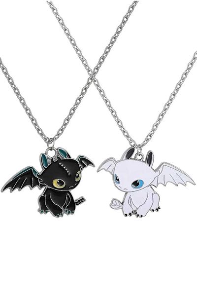 İYİ MODA How to Train Your Dragon Necklace Fury of the Night Fury of the Light Necklace How to Train Your Dragon Necklace