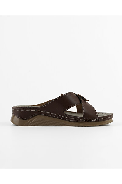 Tigerline Γυναικείες παντόφλες Ms011 Καφέ Καλοκαιρινές Ορθοπεδικές Καθημερινές Άνετες Παντόφλες για το σπίτι και έξω