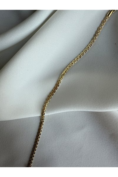 LUSORA ACCESORY Elegant Gold Colored Braided Model Women's Bracelet - Minimalist Stylish Design