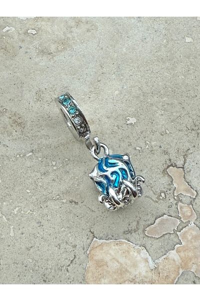 Snartun Octopus Steel Charm with Dangle Crystal Stone Steel Bracelet with Changeable Charm