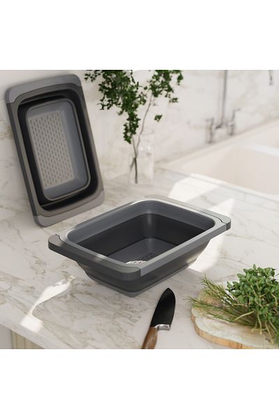 Leony Sliding Extendable Silicone Large Size Foldable Accordion Sink Above Sink Drainer - 6.3 L