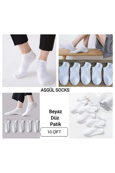ASGÜL SOCKS Economical Men's Booties Socks Set 10 Pairs