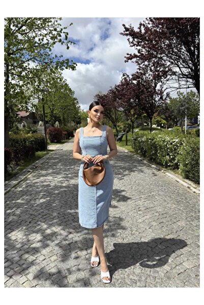 MissPul BEL KEMERLİ LİKRALI KOT ELBİSE