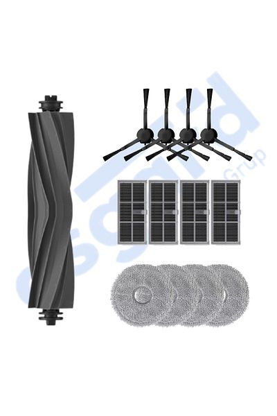 Asgard Grup Dreame X30Pro-L10S Pro Ultra-X30 Ultra Compatible 1 Main Brush 4 Side Brushes 4 Filters 4 Mops
