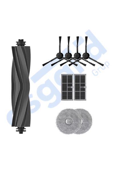 Asgard Grup Dreame X30Pro-L10S Pro Ultra-X30 Ultra Compatible 1 Main Brush 4 Side Brushes 2 Filters 2 Mops