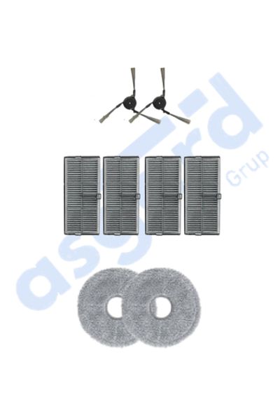 Asgard Grup Dreame X40 Master-X40 Ultra-L40 Ultra Compatible 2 Side Brushes 4 Filters 2 Mops