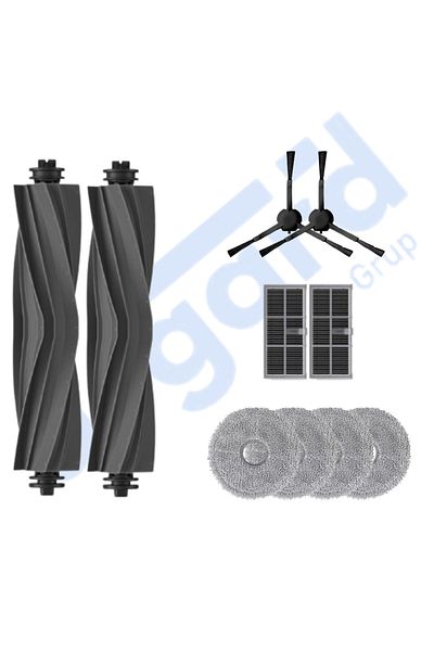 Asgard Grup Dreame X30Pro-L10S Pro Ultra-X30 Ultra Compatible 2 Main Brushes 2 Side Brushes 2 Filters 4 Mops