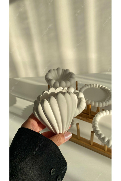 Bemerna Deco Deniz Kabuğu Mini Vazo, Dekoratif Vazo, Dekoratif İstiridye Deni...