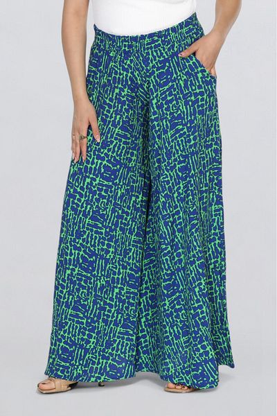 SOSYETE AVM Women's Elastic Waist Patterned Pocket Skirt Trousers