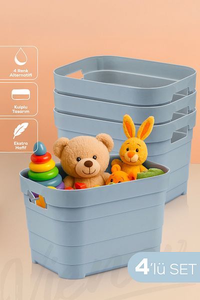 Vienev Cutie de depozitare 4 bucăți de 5 litri albastru