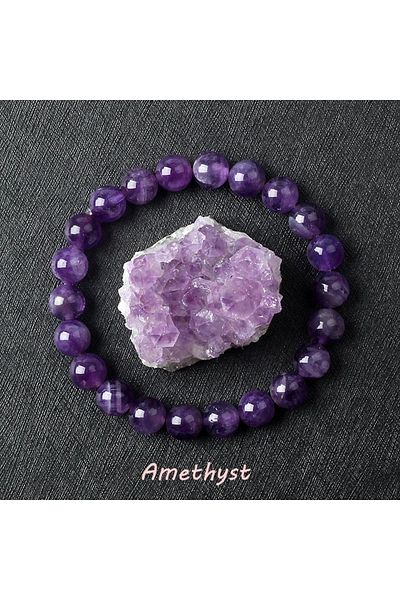 Perlavita Certified Natural Amethyst Focus Bracelet |   Peace and Intuition Stone