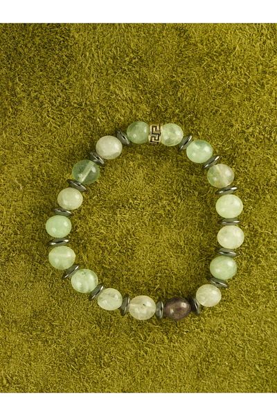 hmgtaş Certified Fluorite and Hematite Natural Stone Success Bracelet |   Net Thought and Metanet