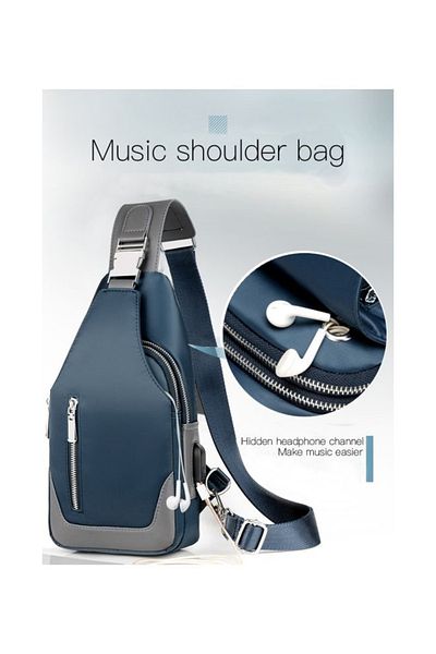 Generic Leisure Fashion Chest Crossbody Bag Blue/Grey