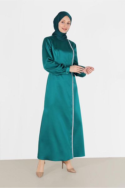 Alvina Rochie din satin cu detaliu dungi 42417