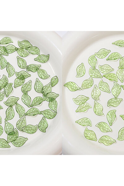 choice2 About100pcs style5 100Pcs acrylic mini small tree leaves, light green...