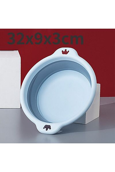 Choice Light Blue Portable Foldable Laundry Basin Plastic Travel Folding Wash Basin Safe Durable Foldable W
